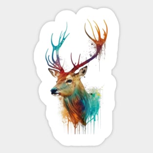 Colorful Deer #1 Sticker